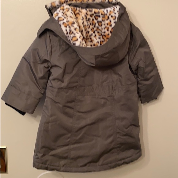 New Urban Republic Girls Olive & soft Leopard coat - Picture 10 of 10